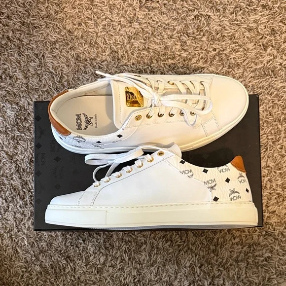 MCM White and Brown Sneakers